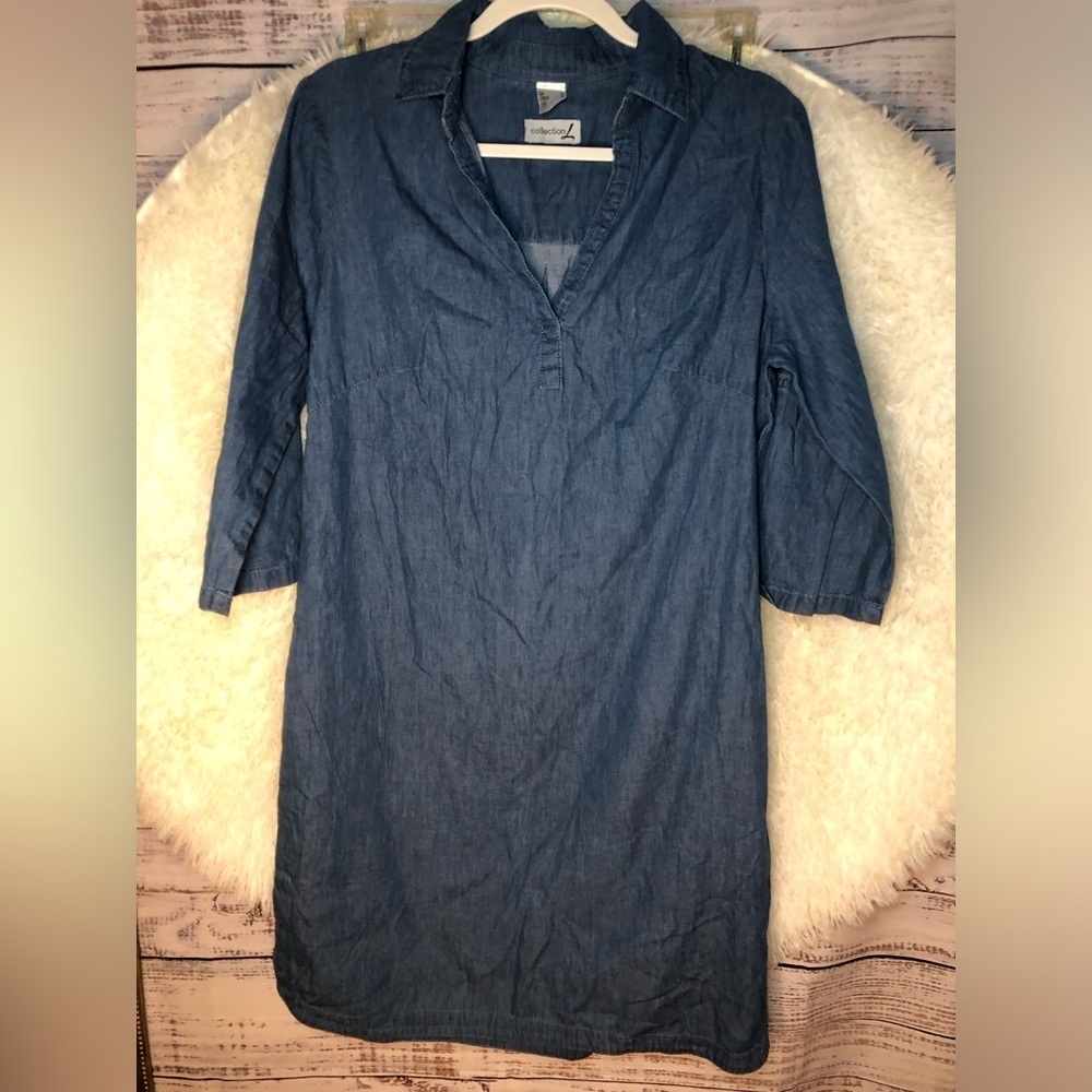 Blue Polo Collar Cuffed Sleeve Dress/Cover up size 6 NWOT - Picture 4 of 12